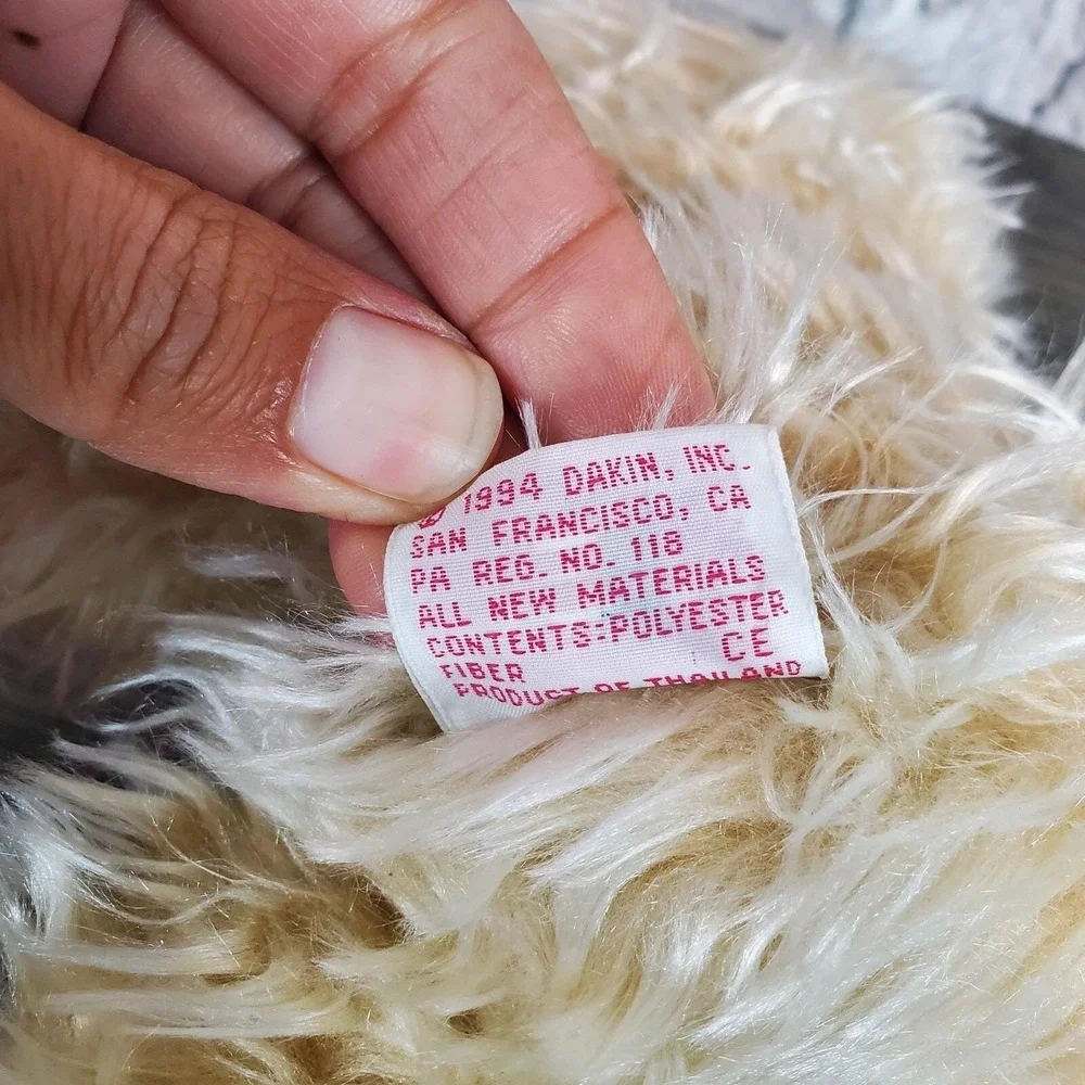 Vintage Dakin SHAGGY Teddy Bear‎ Cream Color, Furry 11